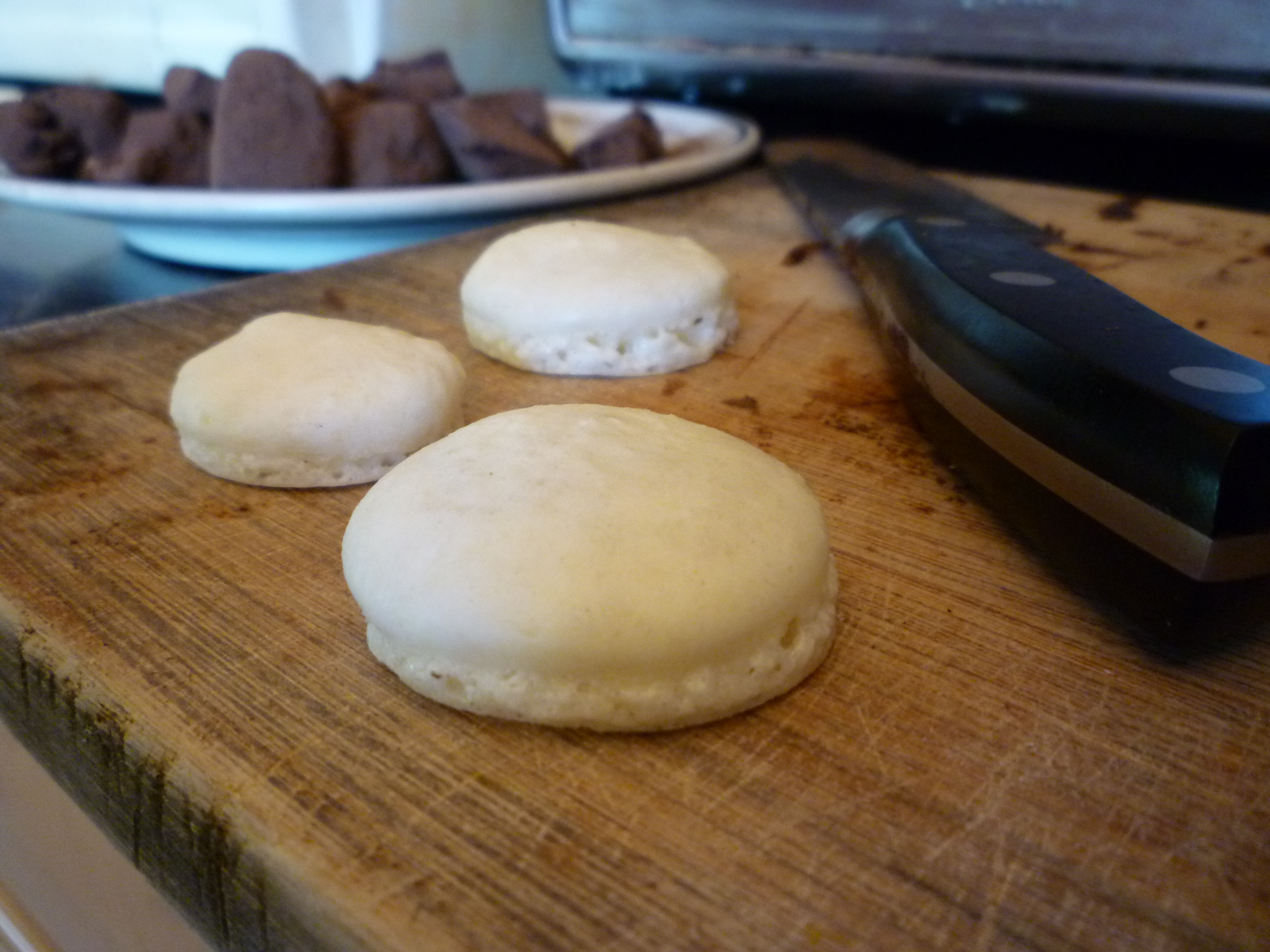 Macaron shells and truffels