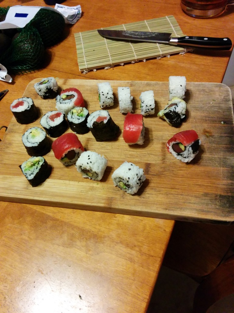 sushi rolls platter variety